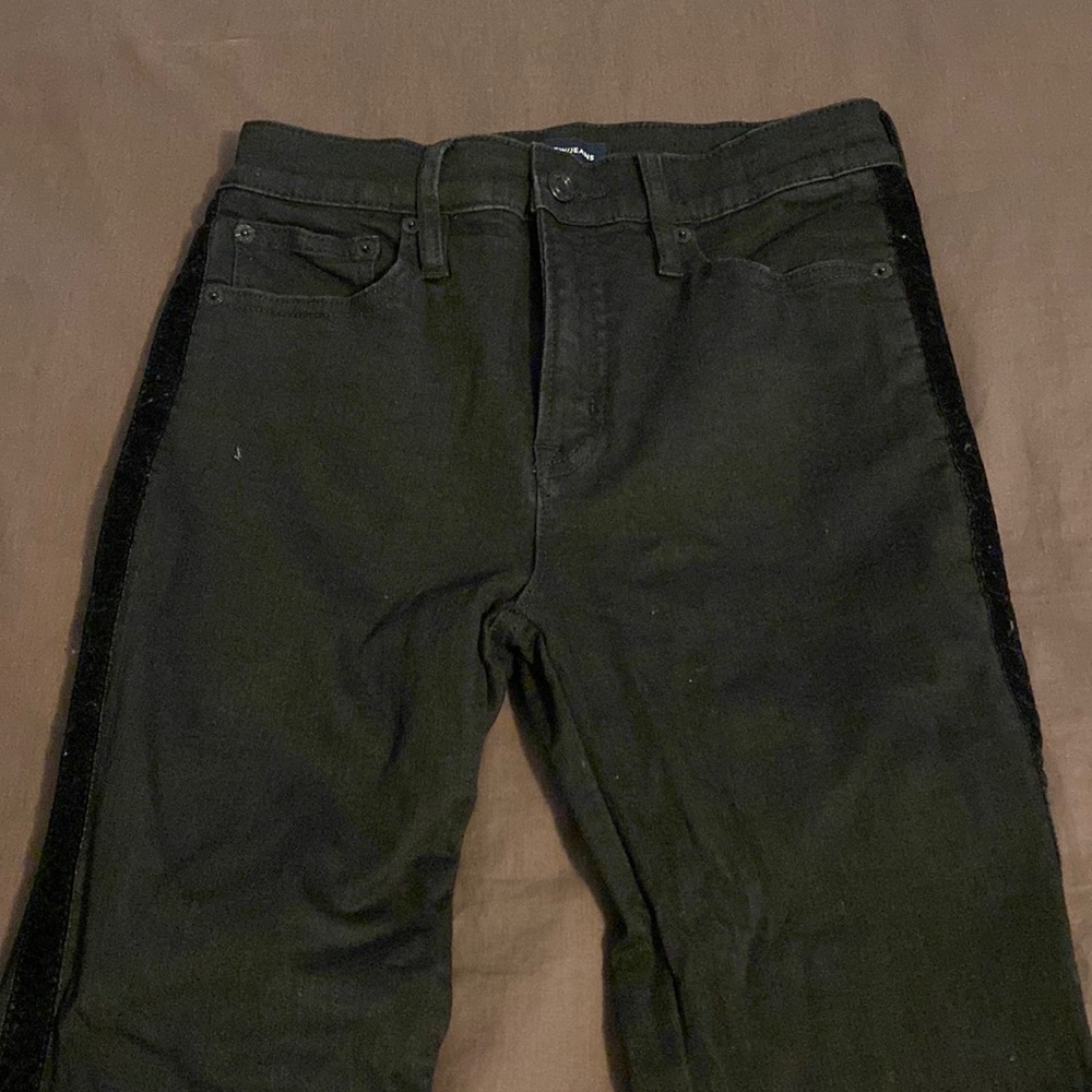 JCrew 9in Toothpick Skinny with velvet stripe detail